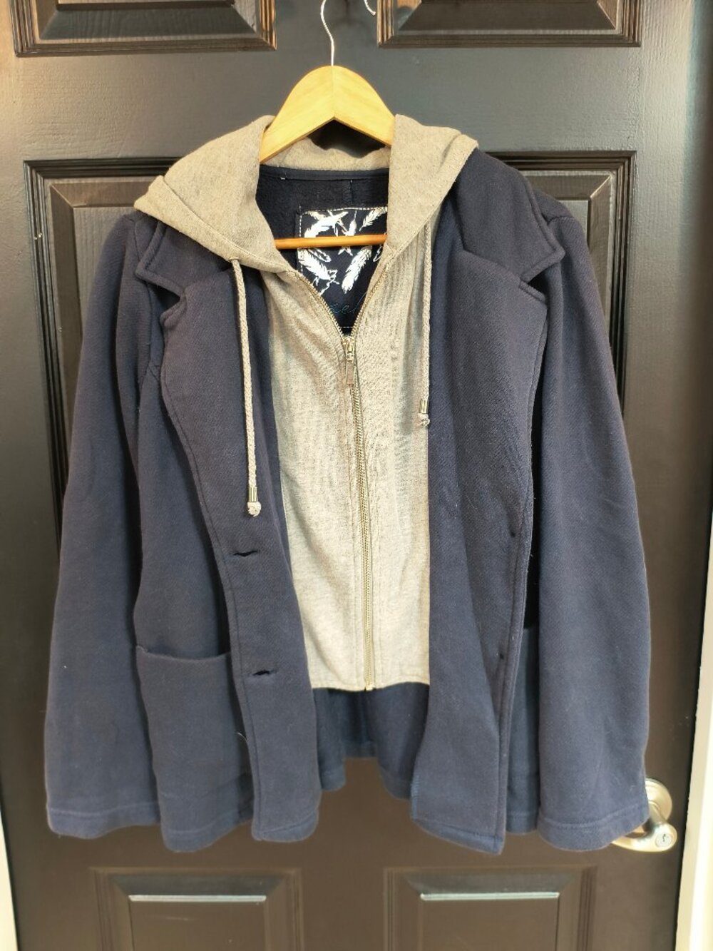 Layered Cotton Hoodie - Sebby (L)